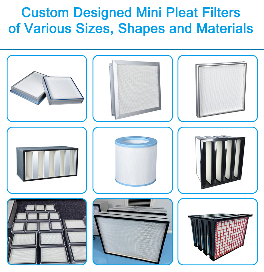 HEPA Knife-edge Frame Mini-pleat Panel Filter